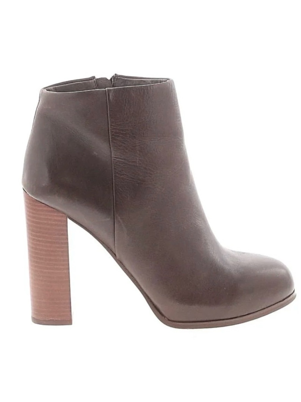 Vince Camuto Dark Brown Leather Block Heel Ankle Boot
